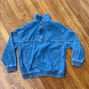 Denim Quarter-Zip Pullover